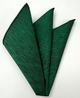 Thai Saiphone Forest Green & Black Silk Pocket Square 14